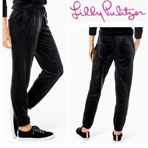 Lilly Pulitzer Charcoal Velour Joggers